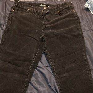 Black Corduroy Pants Mid Rise Straight